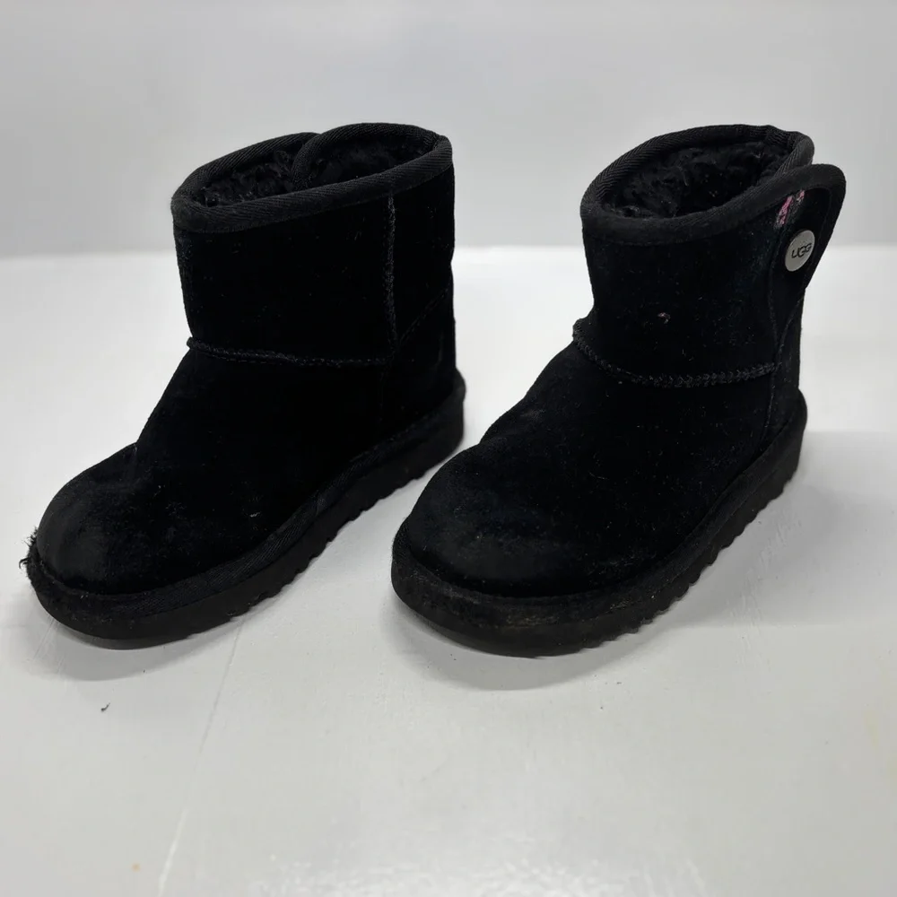 UGG Jona Mini Boot Black Kids Size 10 Toddler EU 27.5 Winter Boots